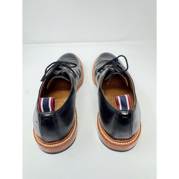 J Crew Mens Shoes Black Oar Stripe Italian Leather Derby Lace Up Formal US 8 - Picture 12 of 14